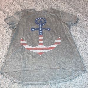 Anchor gray high-low T-shirt